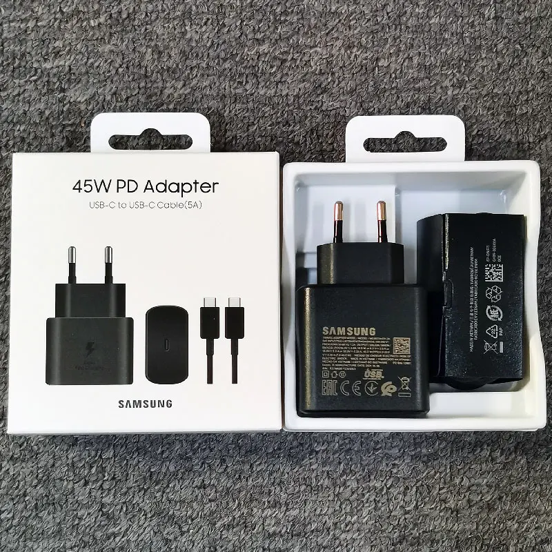 Samsung 45W Charger Super Fast Charge Adapter Type C Cable For Galaxy S24 S23 S22 S21 S20 Note 20 Ul