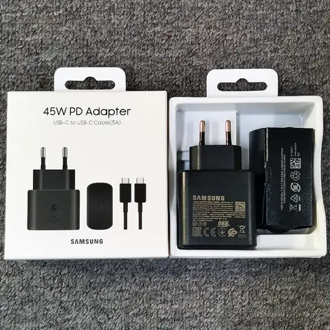 Caricabatterie Samsung 45W adattatore di ricarica Super veloce cavo di tipo C per Galaxy S24 S23 S22 S21 S20 nota 20 Ultra FE Z Flip Fold 6 5 4 3 2