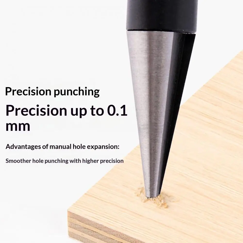 Multipurpose Manual Hole Punch Heavy Duty Metal 0-14mm Hole Puncher Reamer Woodworking Hole Opener Drilling Tool