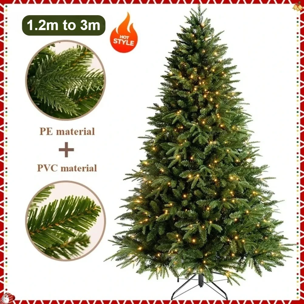 

Artificial Christmas Tree with Led Lights High-grade PE/PVC Encrypted Christmas Tree 1.2m-3m Christmas Party New Year Decoration
