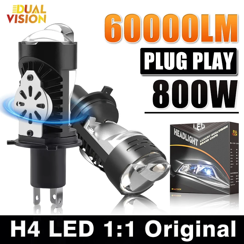

H4 Projector Lens LED Car Headlight Bulbs 600000LM 800W CANBUS Turbo Auto Bulb H4 High Low Beam Fog Lamp High Power 6000K 12V