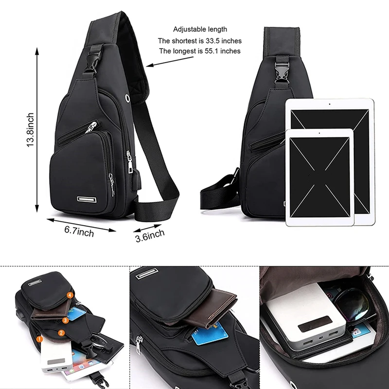 Sling Shoulder Bag Crossbody Bicycle Bag For Men Women Waterproof Hiking Daypack Multipurpose Cross Body Chest Bag