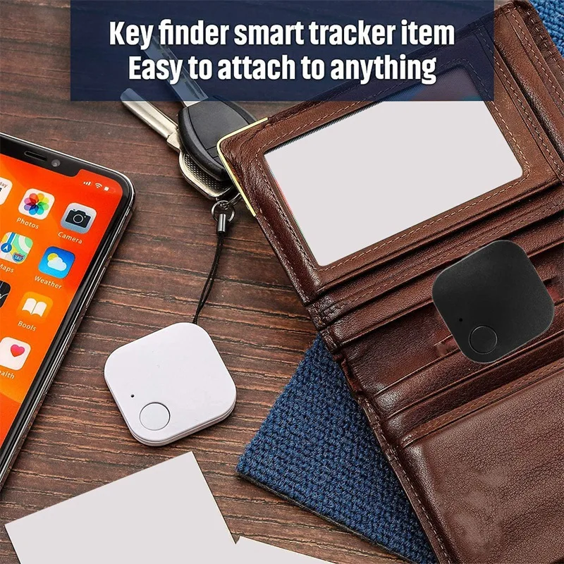 Ultra-fino Bluetooth Smart Lost Item Tracker, Key Finder Item Tracker, Bateria substituível, Carteiras de bagagem, 2 Pack