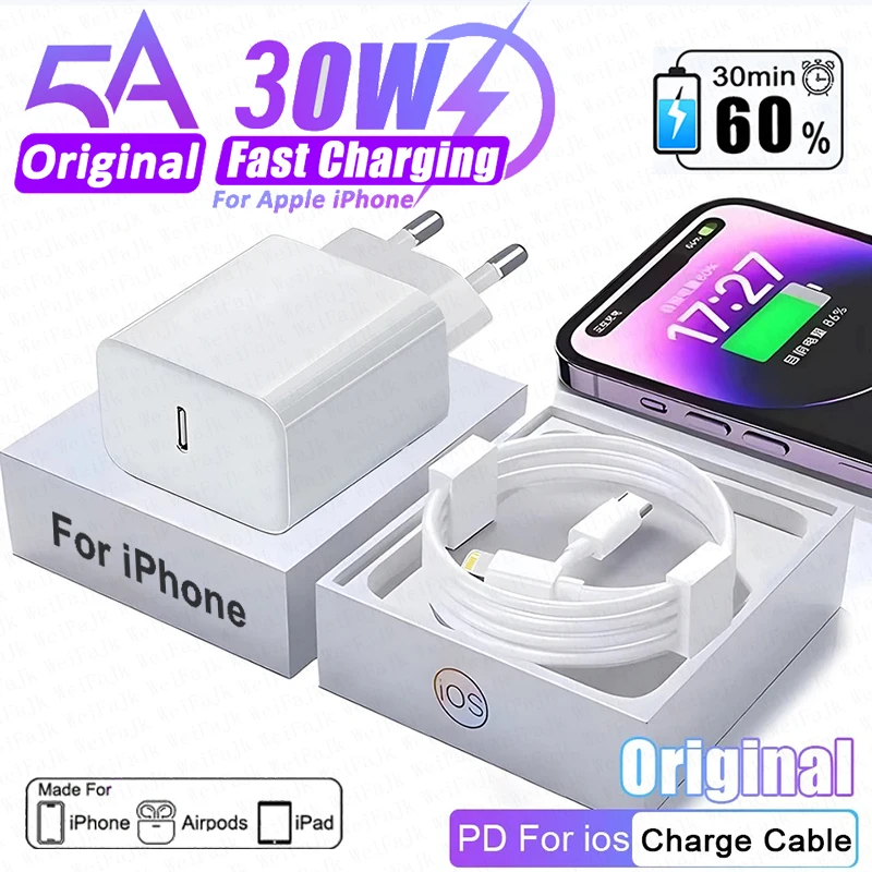 For Apple Original 30W Quick Charger For iPhone 11 13 12 14 15 Pro Max Mini XR XS 8 Plus iPad Fast Charging Type C iPhone Cable 1,000+ sold5,280.095,815.75Save 535.66-9%4300Shop1102248918 StoreSee pre