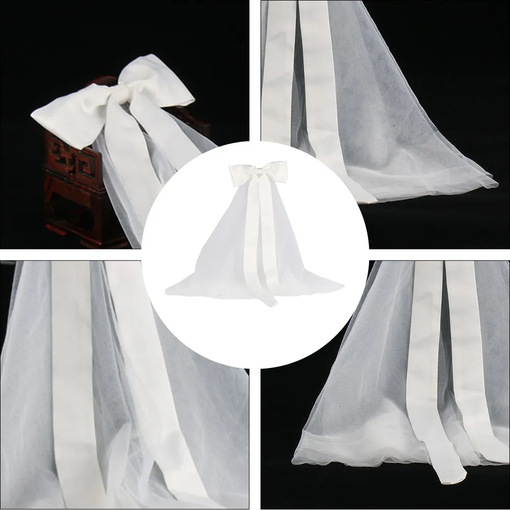 

Beautiful Bridal Veil Bow Headpiece White Cloth Handmade Bridal Wedding Veil Perfect First Holy Communion Party Dance