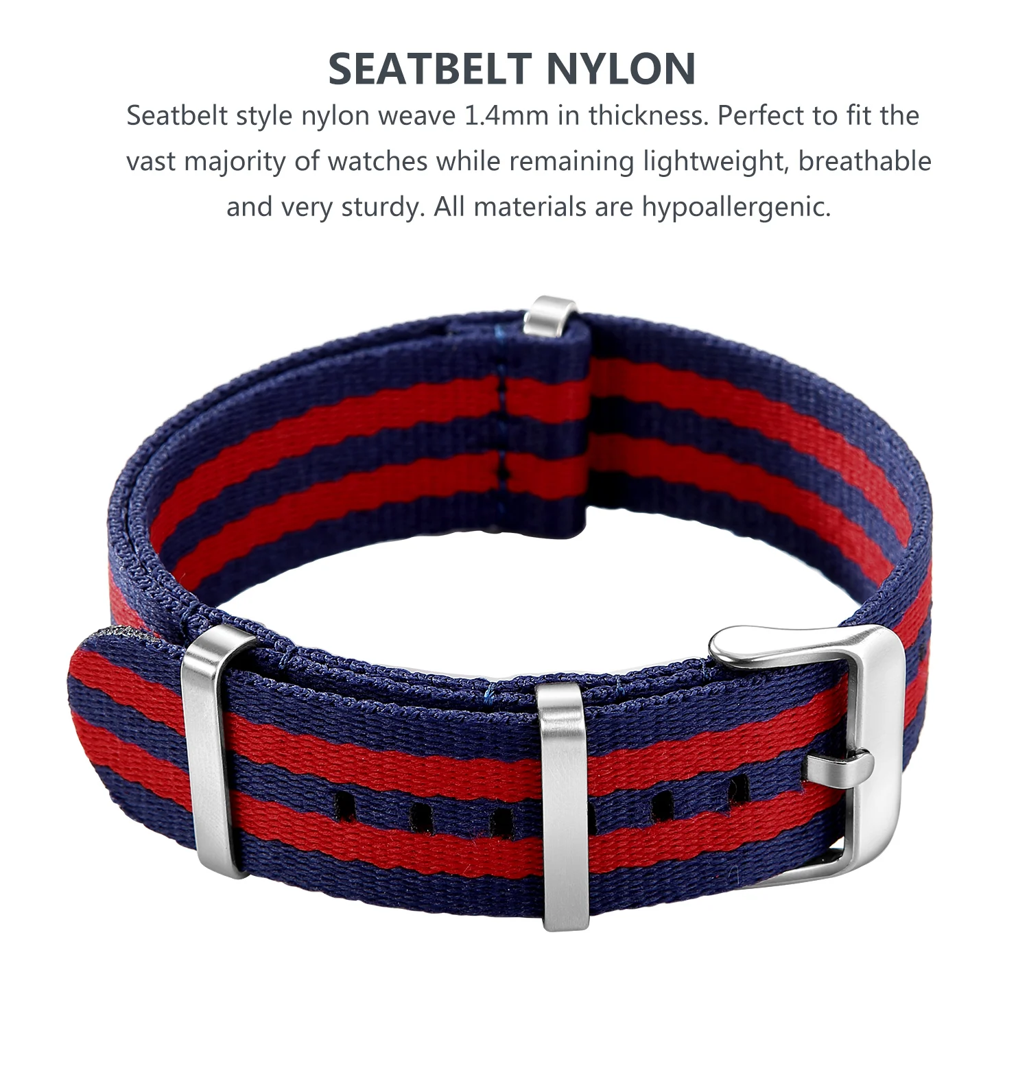 Nylon-Uhrenarmband, 20 mm, 22 mm, bequeme Uhrenarmbänder, Schlaufe, militärisch, waschbar, für Herren-Uhrenarmbänder – Detail 20