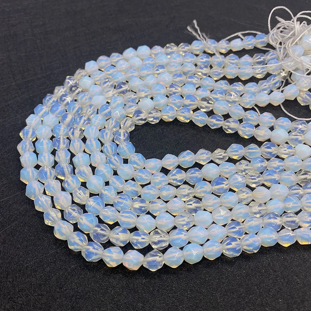 

6-10mm Natural Stone Opal Carving Irregular Bead Elegant Women's Handmade Necklace Bracelet Jewelry Accessories Material 1strand