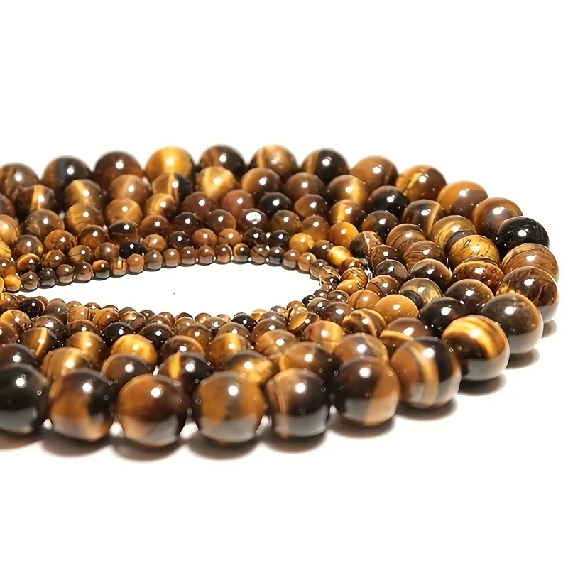 Großhandel Tigerauge-Perlen aus Naturstein, Runde Lose Perlen für Schmuckherstellung, DIY Charm-Armbänder, Halsketten, Geschenke – Detail 6