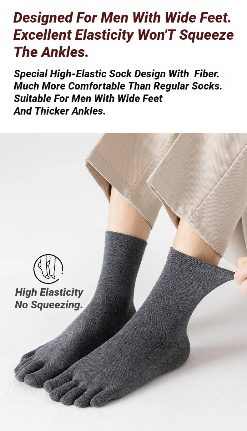 5 Paar Herren-Fünf-Zehen-Socken in Uni-Farben, geruchsresistent, atmungsaktiv, rutschfest, für den täglichen Sport- und Outdoor-Einsatz – Detail 3