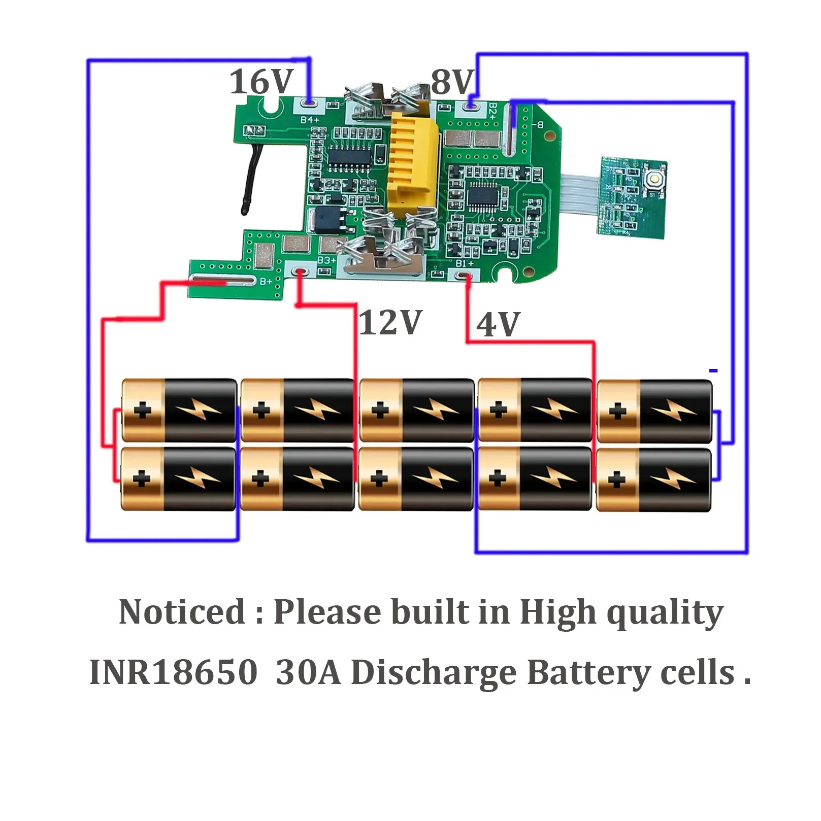 10*18650 PCB BMS Makita 18V Płyta ochronna dla BL1830 BL1840 BL1850 BL1860 — zdjęcie produktu 2