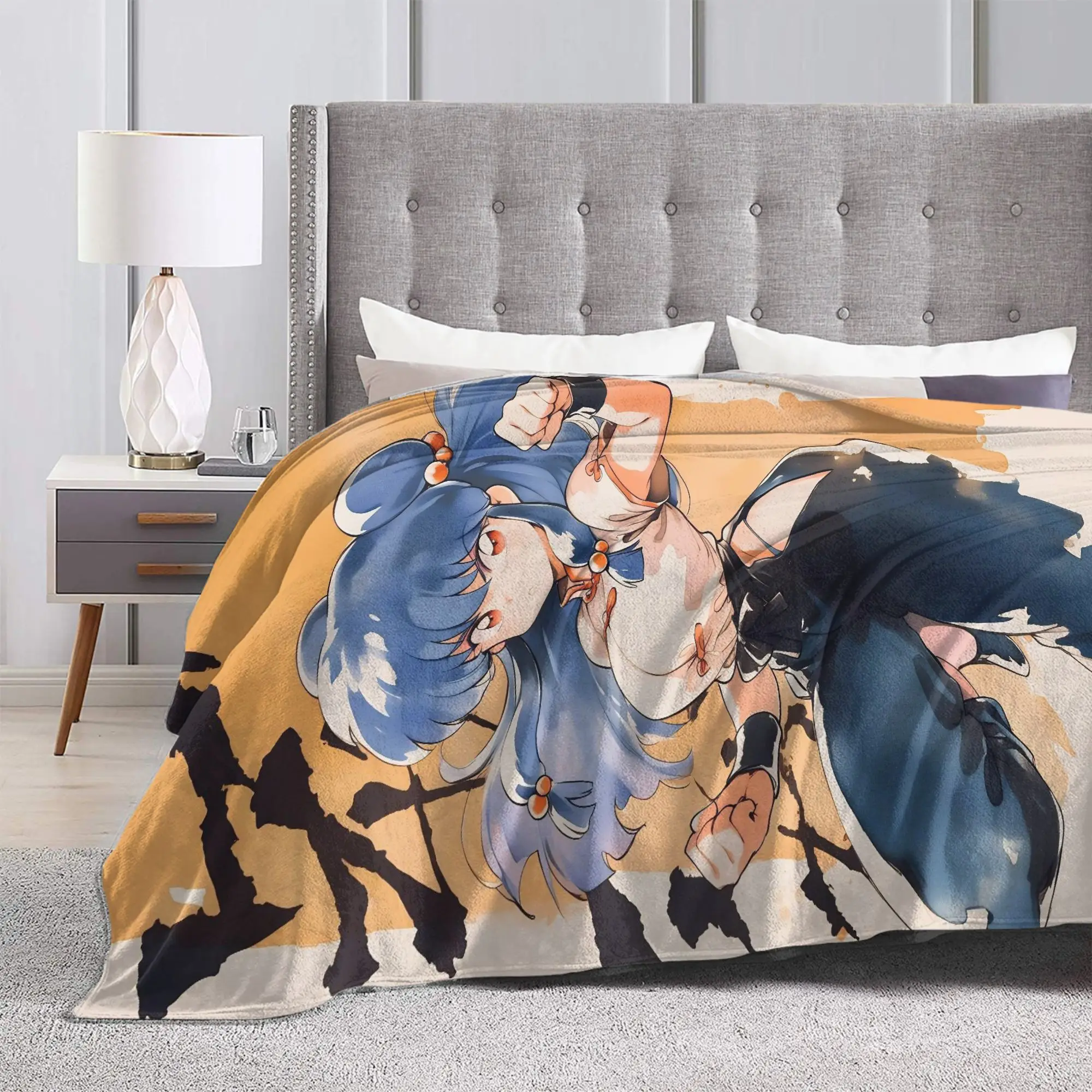 Ranma 1/2 Shampoo Manga Blankets  Wool Funny Warm Throw Blankets for Bedding Lounge  Winter