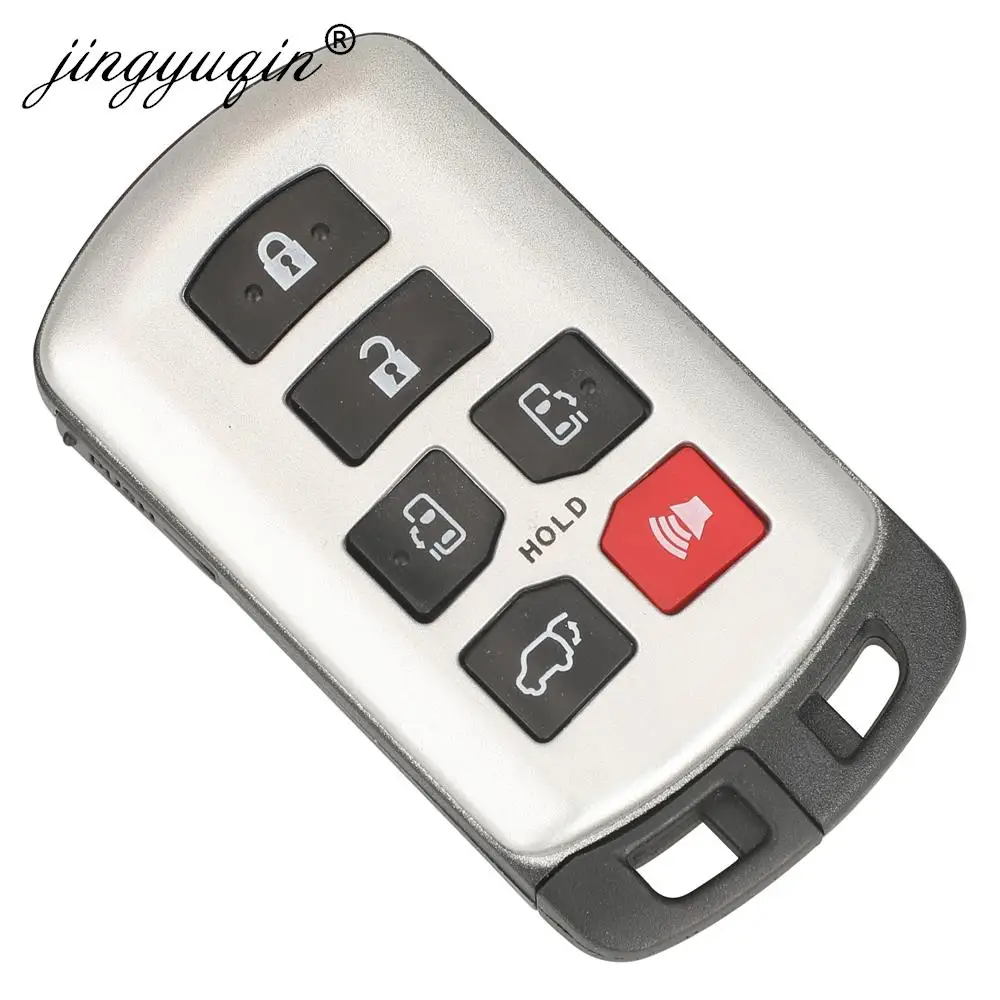 jingyuqin 6 Button Smart Remote Car Key Shell Case Housing For Toyota Sienna 2011 2012 2013 2014 2015 2016 2017 2018 2019 2020