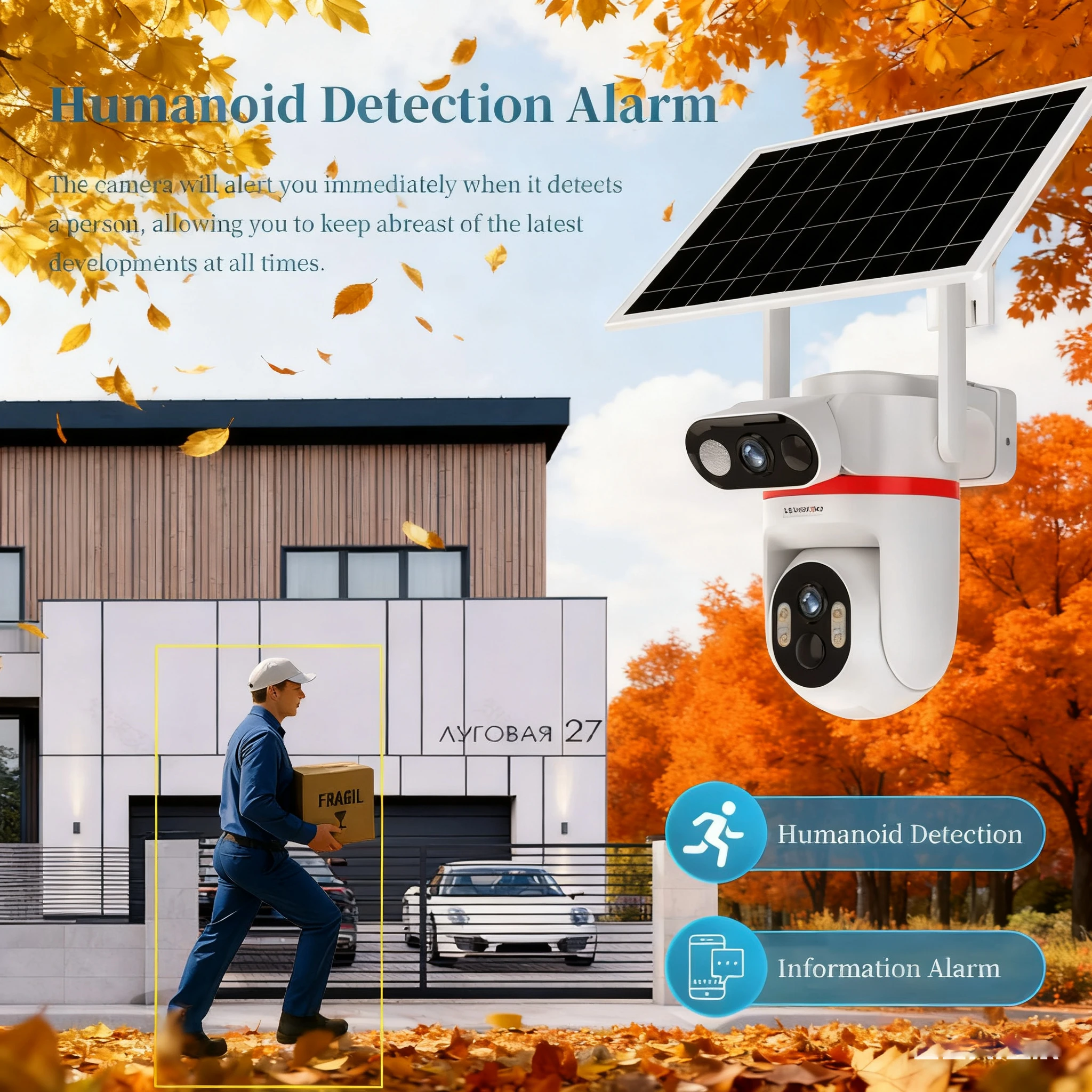 LS VISION 8MP 4G كاميرا تعمل بالطاقة الشمسية كاميرا مراقبة خارجية شاشة مزدوجة كاميرا مراقبة للمنزل كشف PIR المزدوج تتبع السيارات UBOX