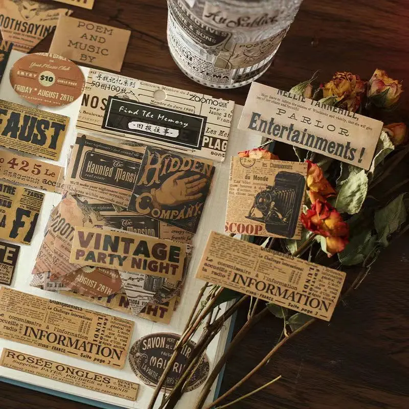 Retro Ins Style Text Looking for Memory Graffiti Stickers DIY Notebook Skateboard Phone Case Decoration Stickers Decals Stickers