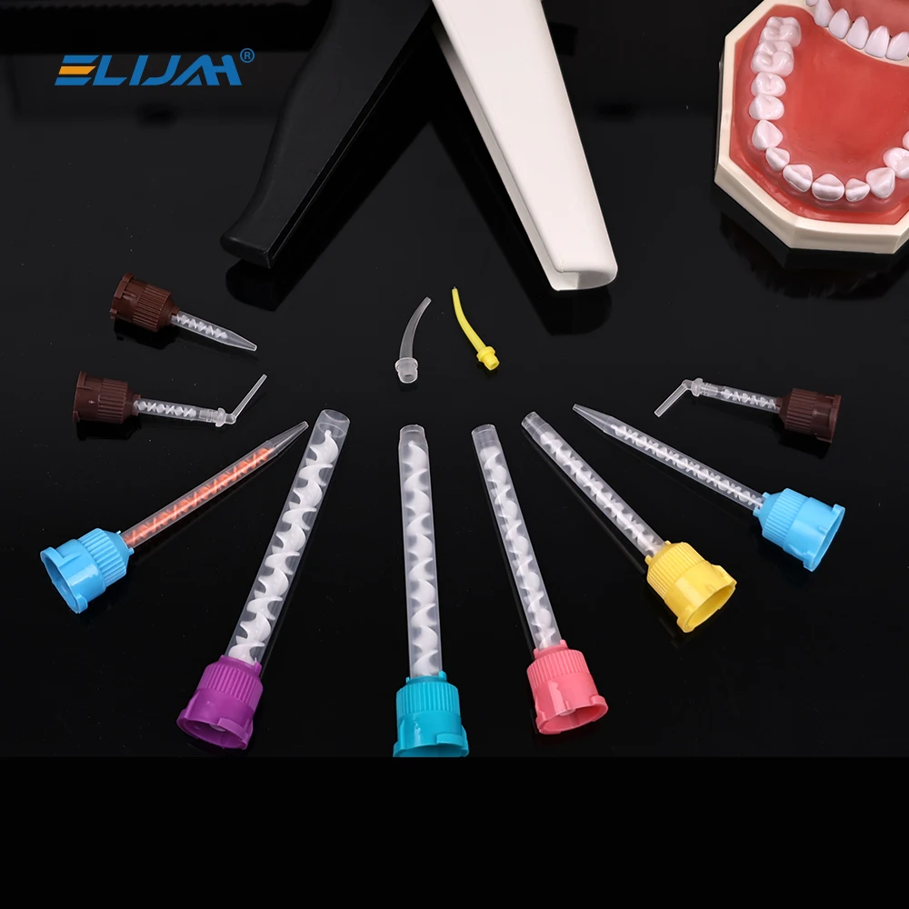 50pcs/Bag Dental Mixing Tips Impression Materials Denspay Lab Denture Disposable Color Tubes Disposable Mixed Head