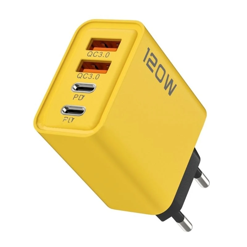 1： 120W Fast Charging 4 Port Mobile Phone Chargers QC3.0 USB Type C Chargers 2 PD Wall Adapter EU/US/UK Plugs for Phone