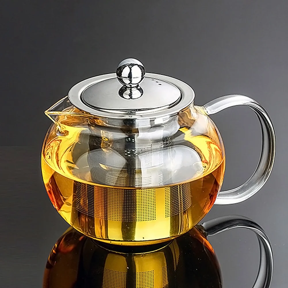 

1300ml Borosilicate Glass Tea Pot Handcrafted Heat Resistant Teapot Hot Cold Drinks Kungfu Infuser Teaware Stainless Steel