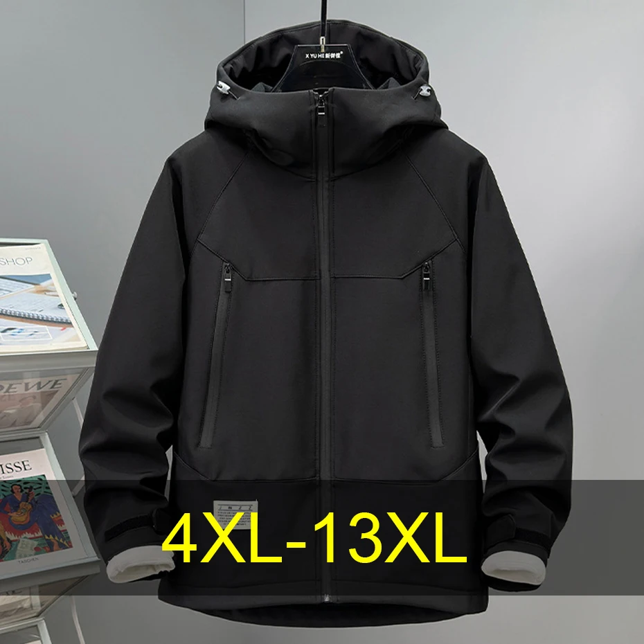 

Водонепроницаемая ветровка, мужская куртка 12XL 13XL, большие размеры, походная куртка, пальто, мужские модные повседневные флисовые куртки, большой размер 13XL