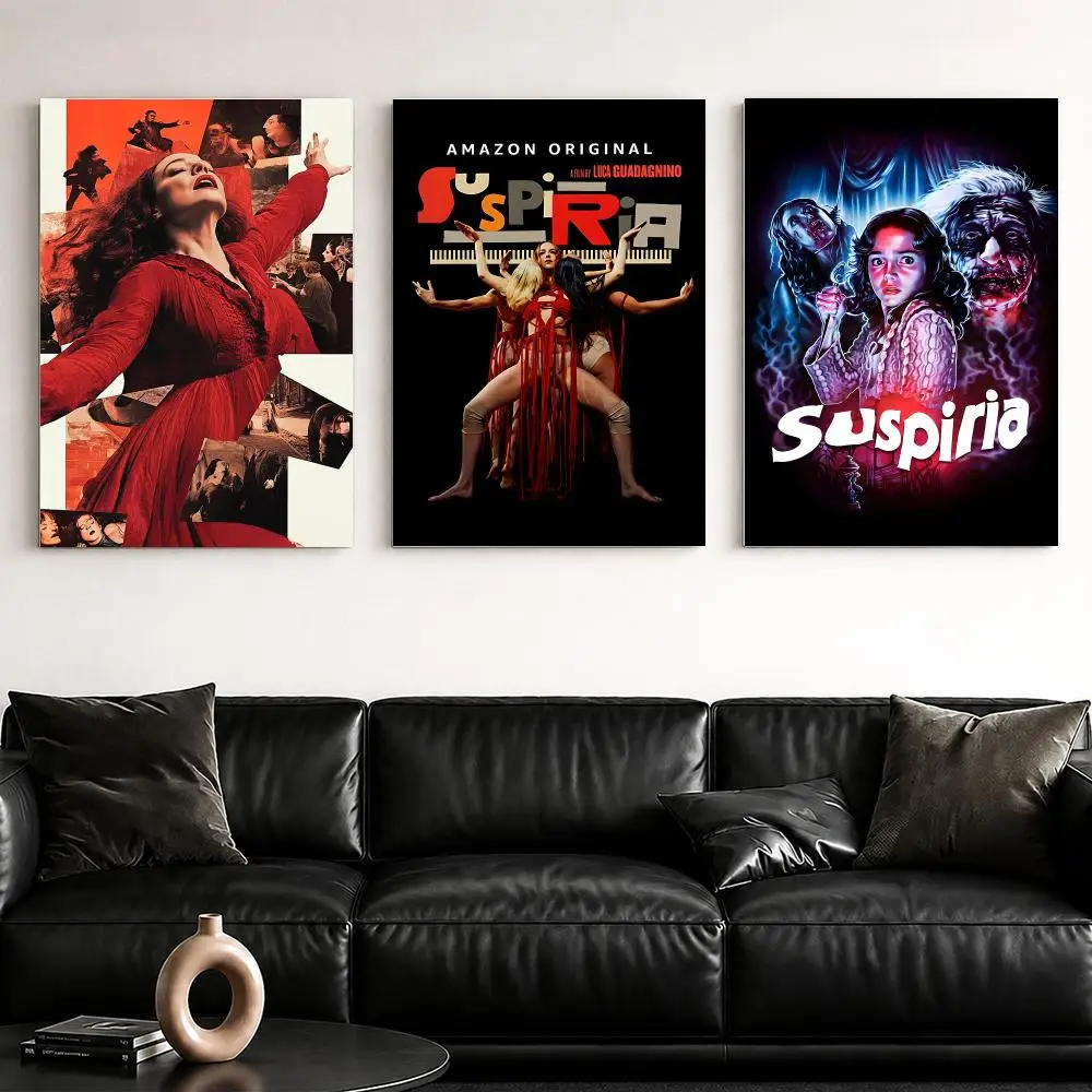 Horror Movie S-Suspiria Framed Wall Painting Ready to Hang Canvas Poster for Bedroom Living Room Hallway Home Decor Gift