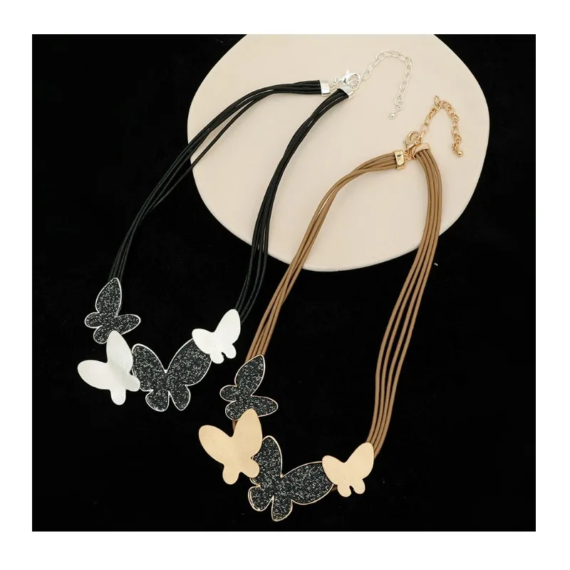 

New Hot-selling Women's High-end Short Necklace Collarbone Chain Butterfly Pendant Versatile