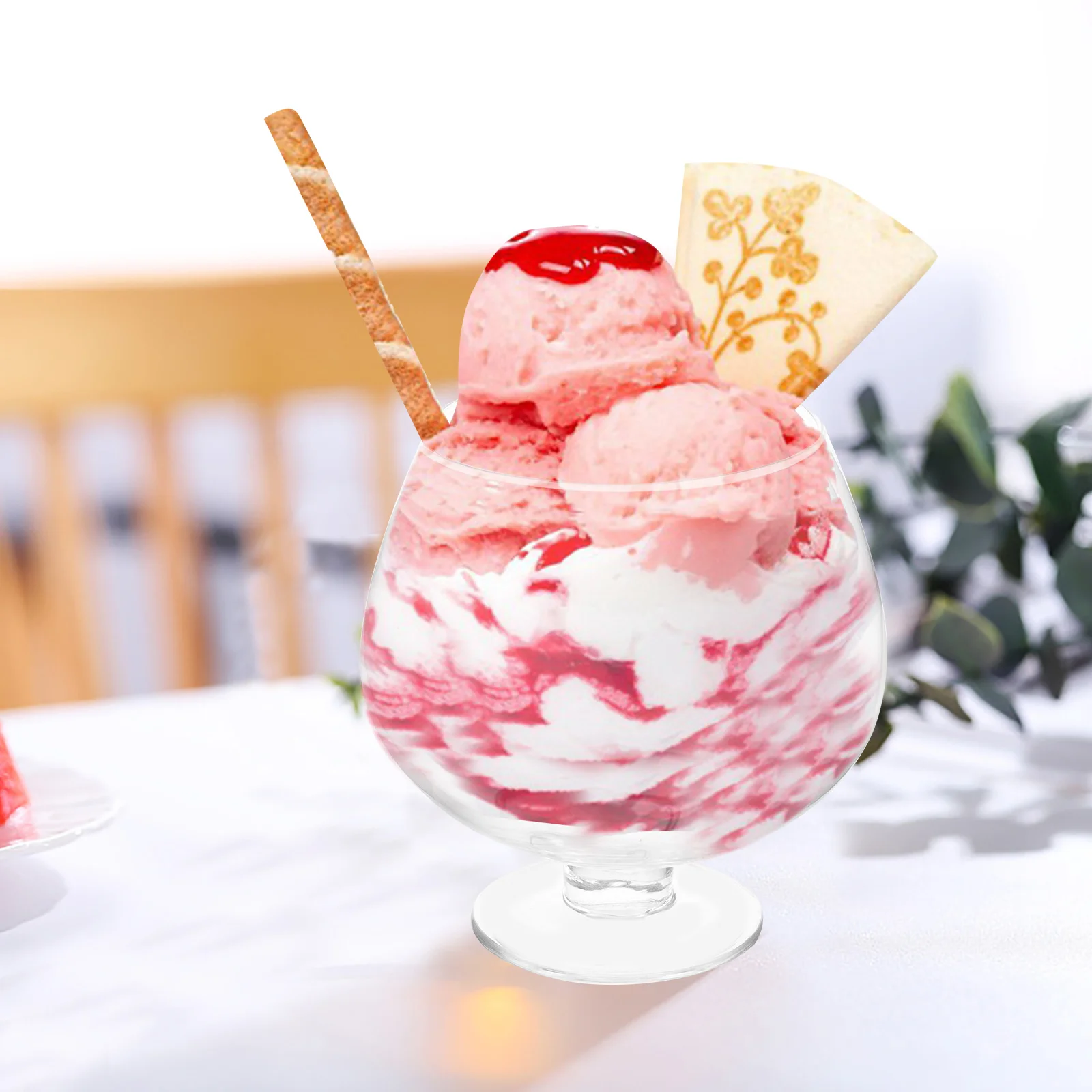 

Большая стеклянная чашка для мороженого, сервировочная миска для десерта, креативный контейнер для еды, микроволновая печь, холодильник, безопасная кухонная посуда