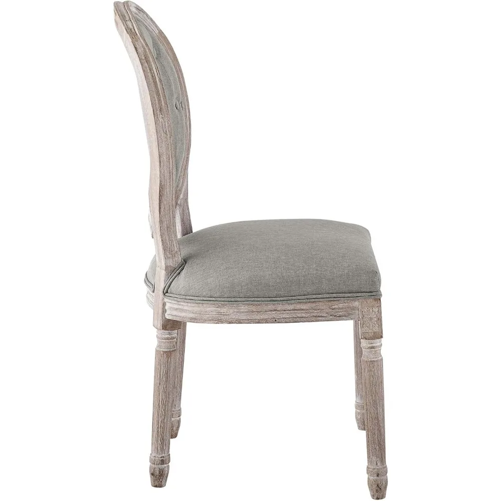 كرسي طعام من القماش معنقدة على الطراز الفرنسي العتيق باللون الرمادي الفاتح من Modway Arise