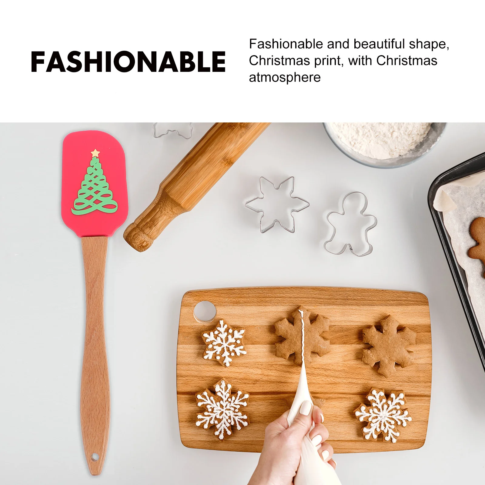 

4Pcs Silicone Cream Spatula Set Heavy Duty Non Stick Baking Tools for Cake Decorating Pastry Cooking Household Kitchen Use