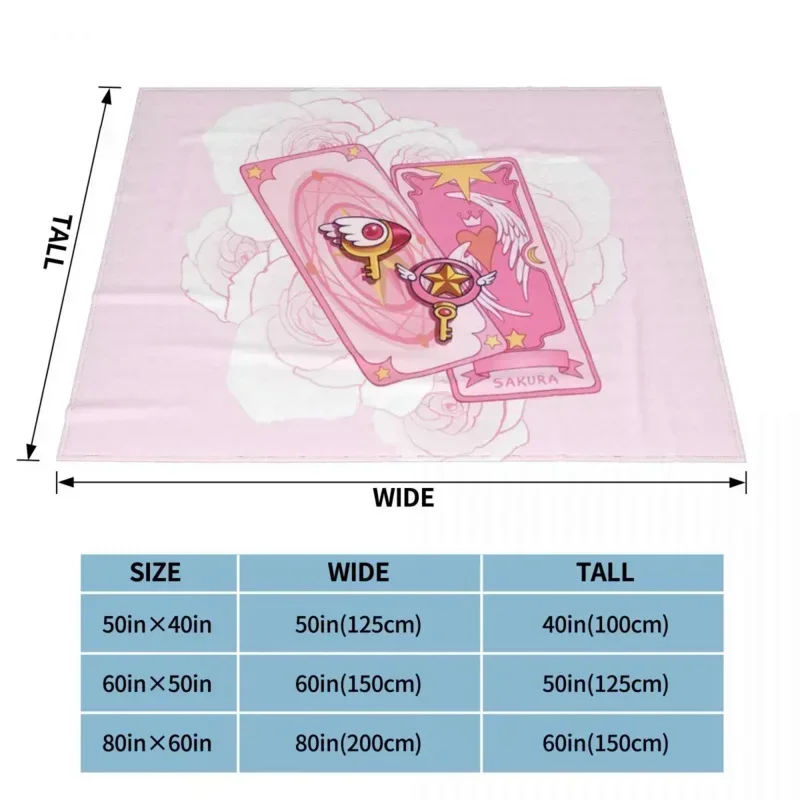 Cardcaptor Sakura dream wand blanket soft flannel fleece warm anime manga throw blankets for car bedroom couch bedspreads