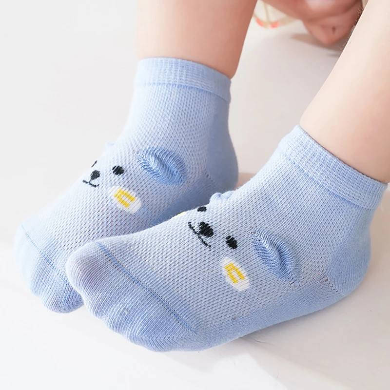 

3 Pairs/lot 0-3Y Baby Socks Summer Thin Breathable Pure Cotton Newborn Kids Socks Cartoon Anti Slip Chilidren's Floor Socks