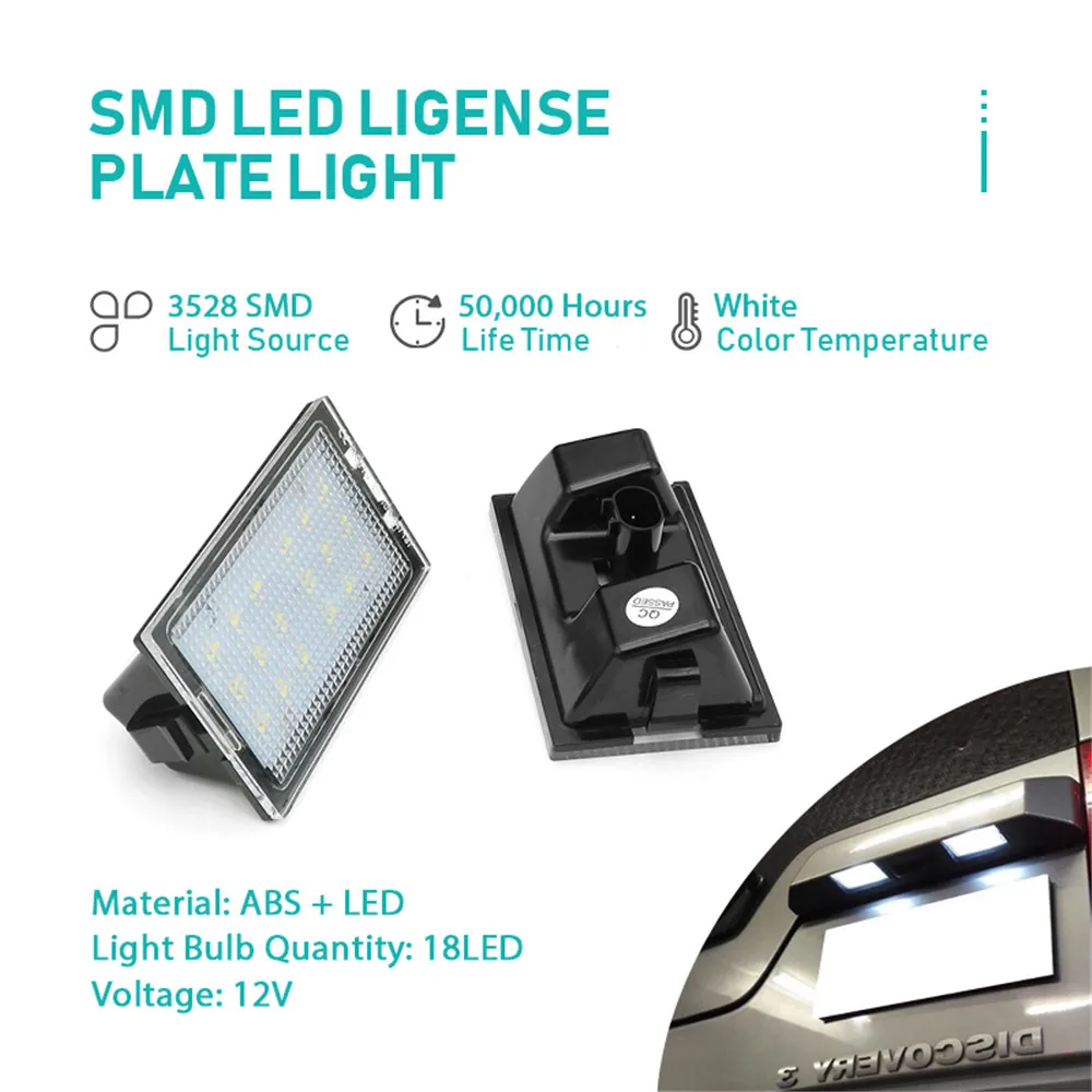 لاند روفر رينج روفر سبورت ديسكفري فريلاندر 2 قطعة أضواء لوحة ترخيص LED فائقة السطوع