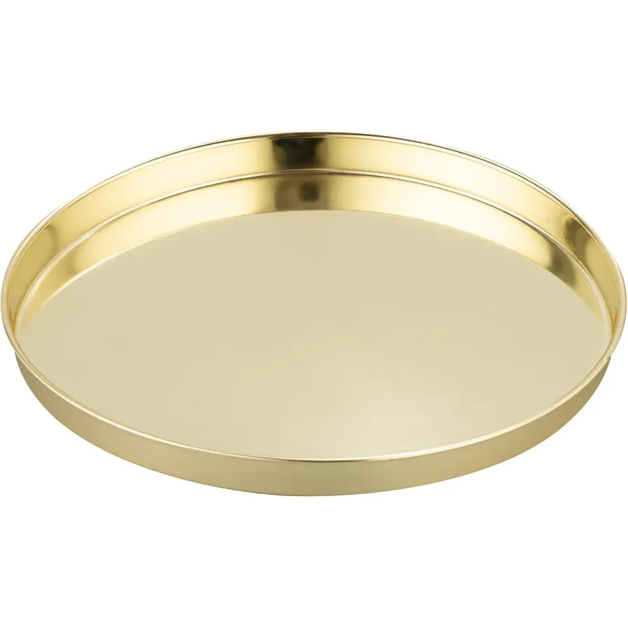 

12-дюймовый круглый сервировочный поднос из нержавеющей стали: идеально подходит для баров, ресторанов и похожих мероприятий, позолоченный поднос для вечеринок для коктейлей