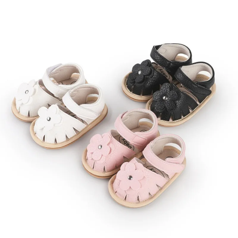

0-1 Years Summer Baby Sandal Shoes Cute Flower Princess Girl Breathable First Walkers Kids Casual Shoes Crib Shoes