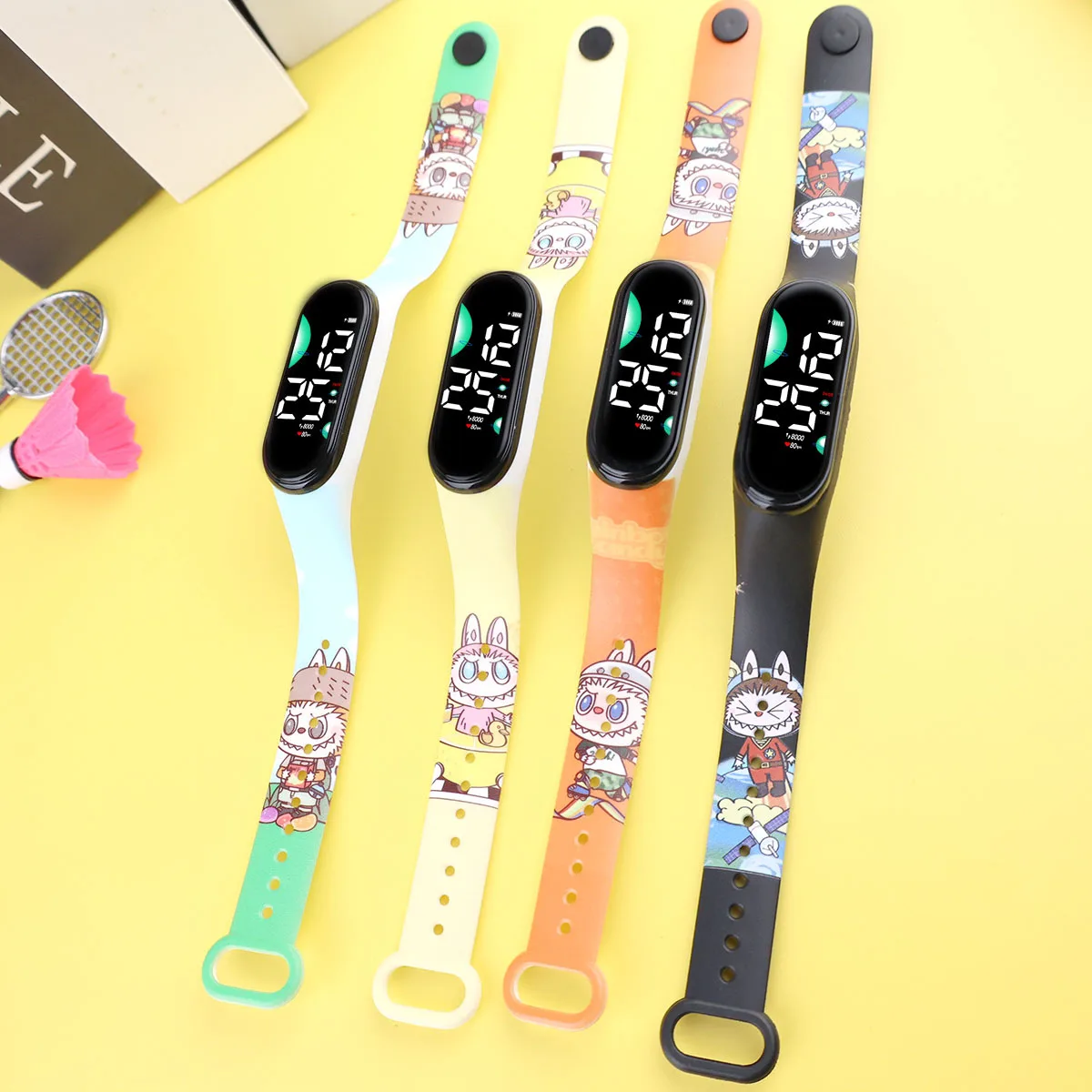 50pcs/lot Cartoon Digital Kids Watches Anime Figures LED Watch Touch Waterproof Electronic Sports Watch Kids Birthday Gift