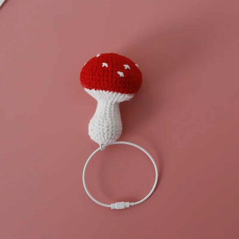 Creative Vegetable Series Doll Crochet Keychains For Bag Pendant Cute Mushroom Knitted Keyrings Wholesale Custom Accessories