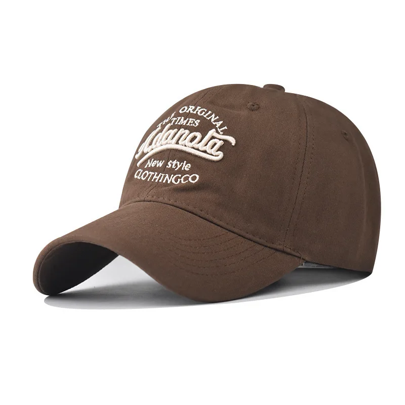 

Washed Cotton 3D Small Letter Embroidered Baseball Versatile Trendy Solid Color Classic Washed Cotton Golf Dad Hat