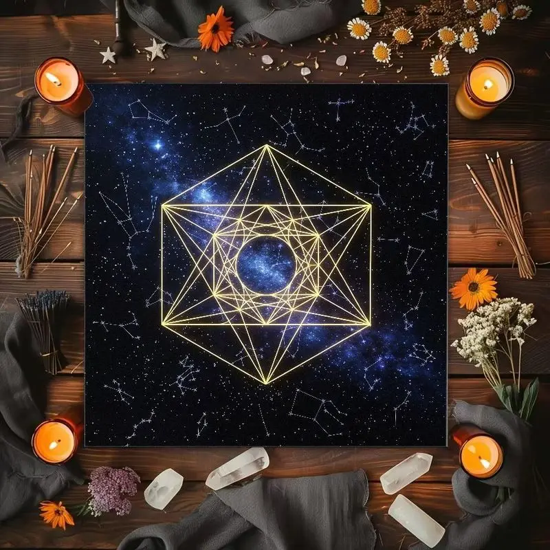 Sacred Geometry Full Sight Eye Constellation Mandala Altar Cloth Tarot Card Tablecloth Vika Astrology Divination Ceremony Mat