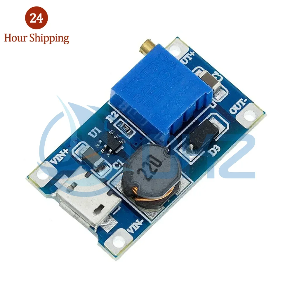 10 sztuk MT3608 DC-DC przekształtnik Boost wzmacniacz mocy moduł zasilający doładowania Step-Up maksymalna wydajność 28V 2A do zestawu arduino diy