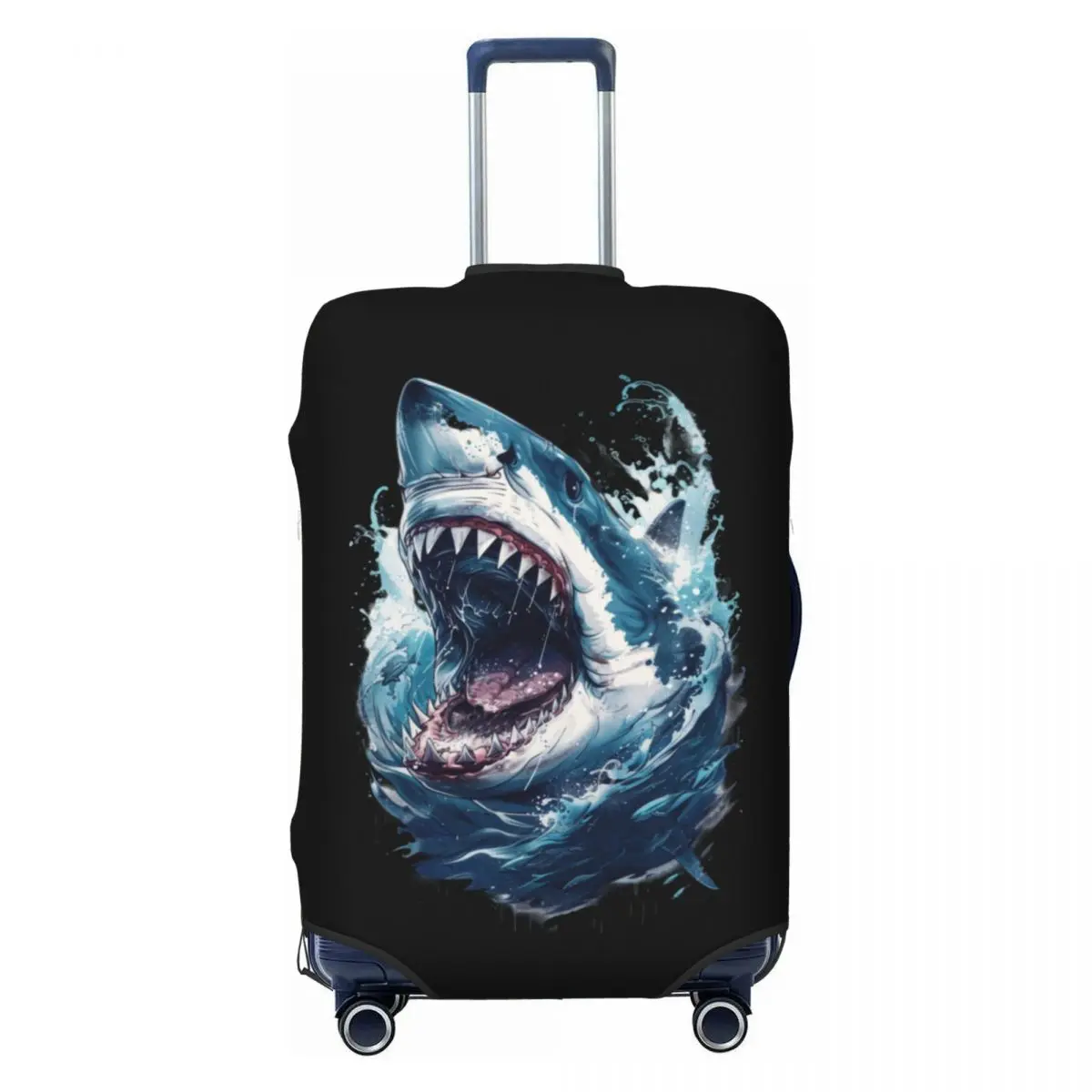 

Custom Ocean Animal Shark Luggage Cover Protector Cute Travel Suitcase Protective Cover for 18-32 Inch