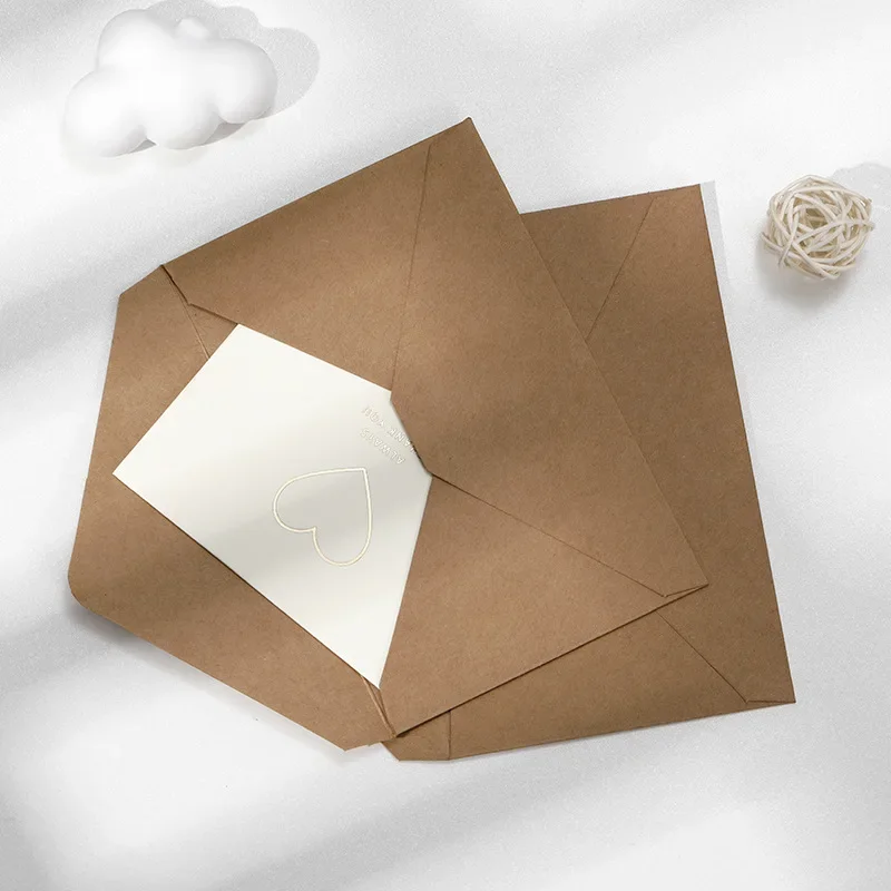 50pcs/lot Envelope for Invitations Postcards Giftbox Message 210g 16x10.5cm Kraft Paper Wedding Business Storage Bag Supplies