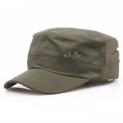 Men's Flat Top Solid Green Baseball Caps Boy Hunting Tactical Snapback Cap Male Summer Black Solider Dad Hats for Women