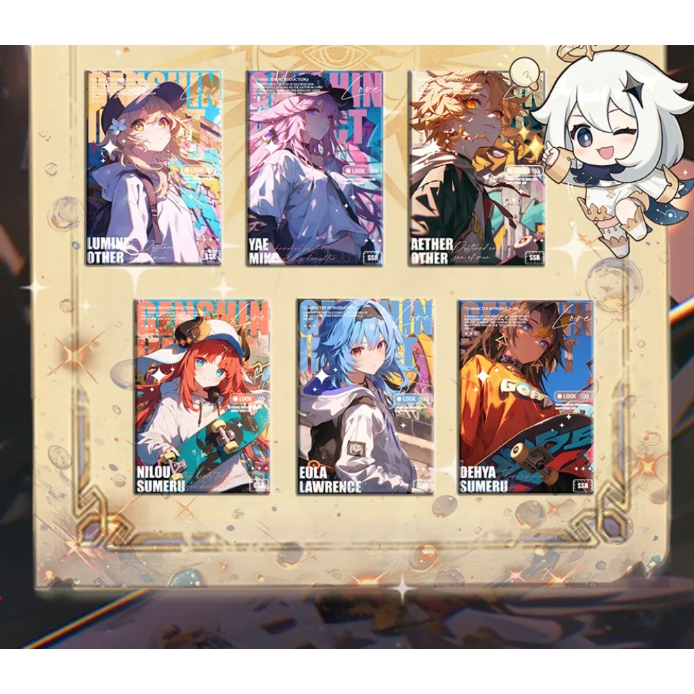 Popular Game IP Genshin Impact Creative Peripheral Collection Cards Limited Edition CD Design Special-shaped Cards Festival Gift