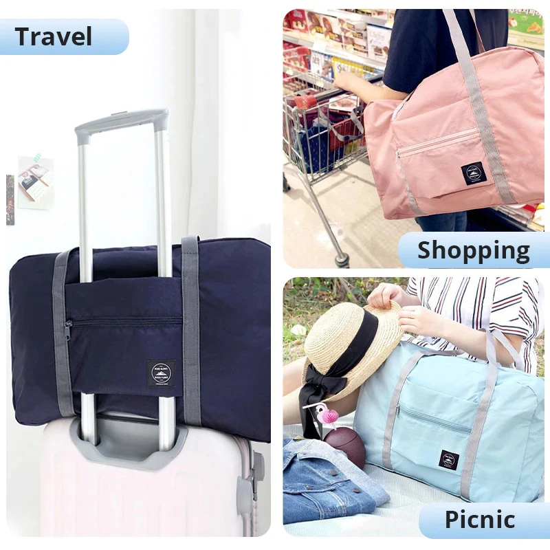 Foldable Travel Storage Bag Large-capacity Baggage Package Portable Multi-function Airplane Handbag Washing Supplies Storage Bag