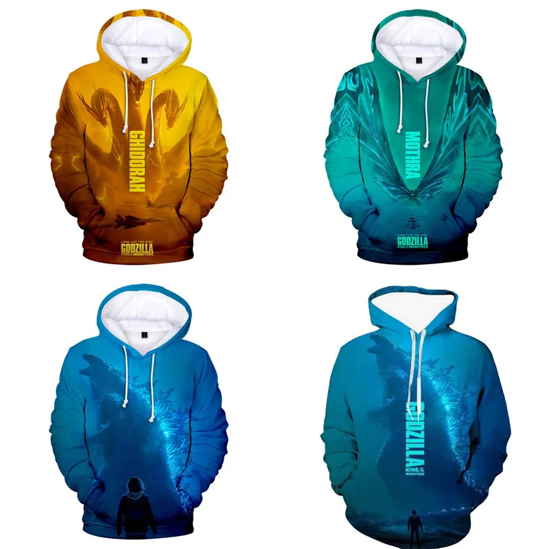 

Толстовки для косплея в стиле аниме Godzilla King of The Monsters Harajuku, модный мужской и женский свитшот с 3D принтом, детские костюмы на Хэллоуин