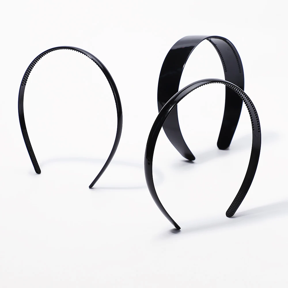 1 Piece Solid Black Color Fashion Head Band for Girls Simple Women Headbands Casual Hair Accessories Plastic Headbans Wholesale