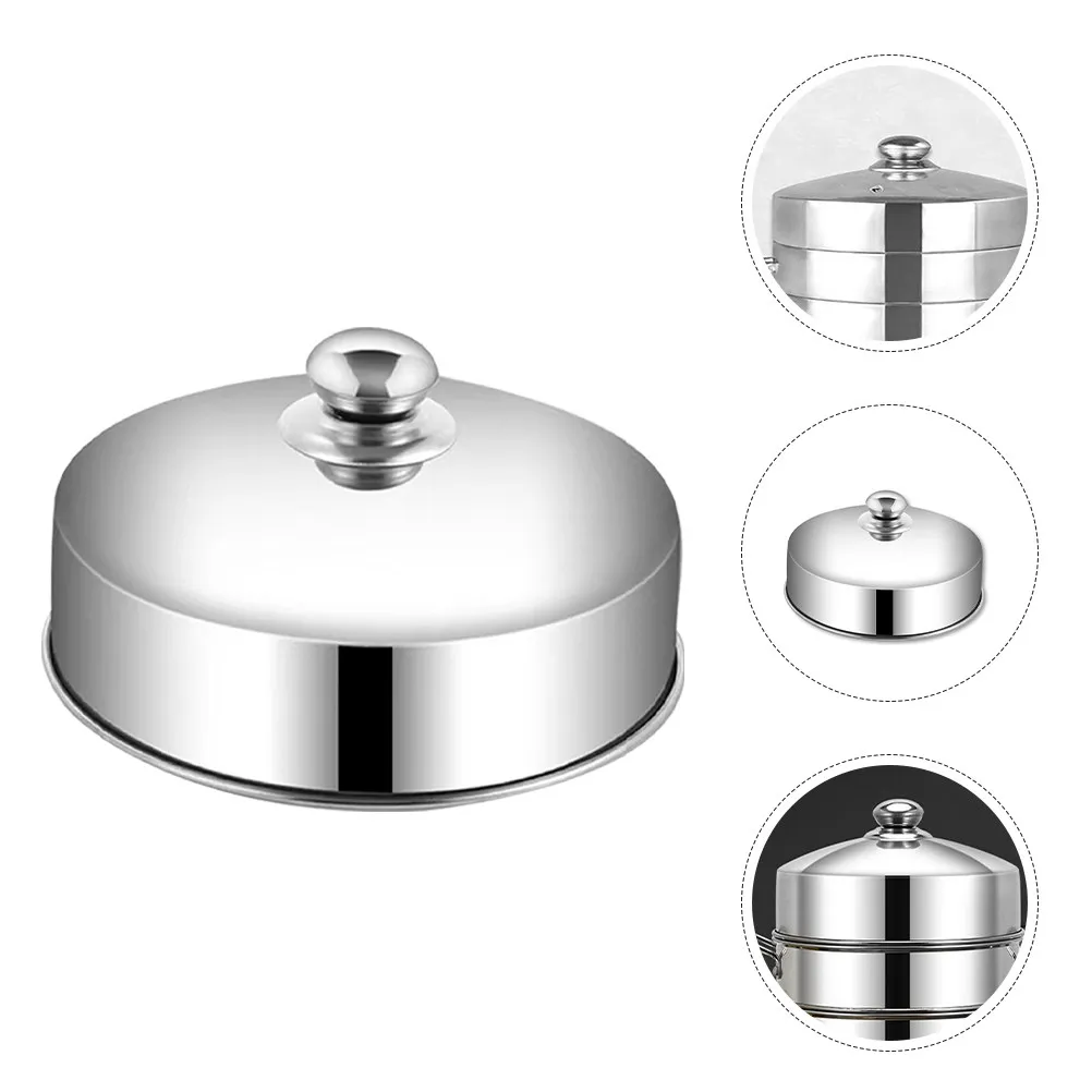 Stainless Steel Steamer Lid Dome Pot Lid for Steaming Vegetables Fish Dumplings Keeping Food Warm Tight Seal Elegant Kitchen