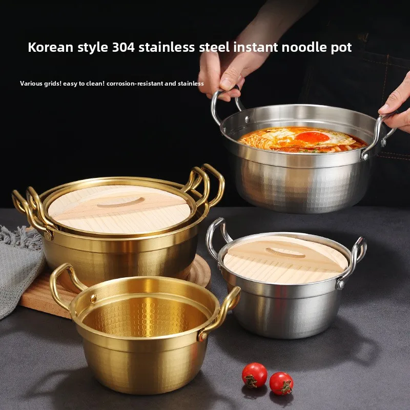 

Hxl 304 stainless steel high ear instant noodle pot ramen pot