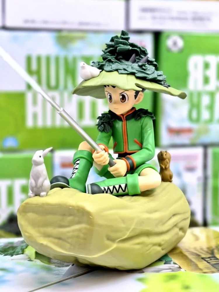 本物のハンター×ハンターアニメおもちゃ思い出に残るシリーズゴン・フリークス釣り座り姿勢フィギュアモデルデスクトップ装飾玩具ギフト