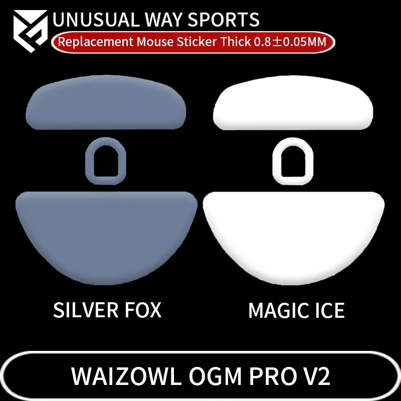

UnusualWaySports Mouse Skates Feet Waizowl OGM Pro V2 Cambered Surface PTFE Anti Collapse Magic Ice Pink Black Silver Fox