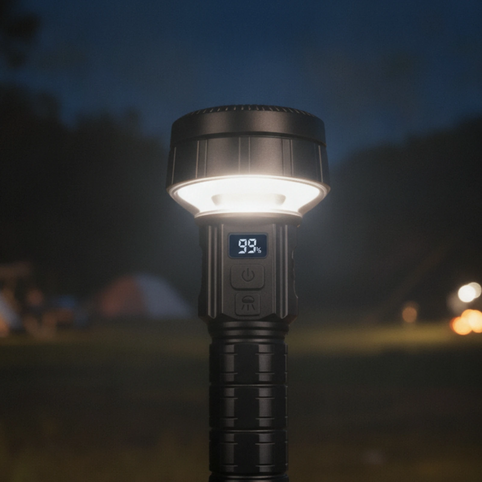 Flashlight with LCD Digital Display Super Bright Outdoor Flashlight Torch High Lumens Light Portable for Campers, Camping