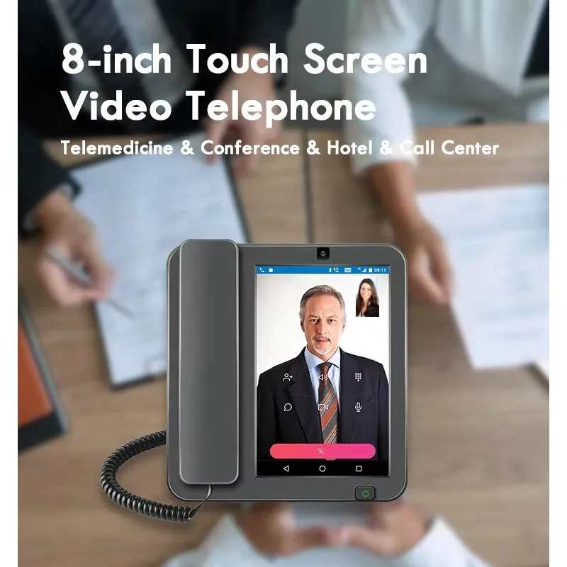 

2025 hot sale Hot Sale 4G LTE 8-inch SIM Card Landline Lan Ports Smart Telecommunication Desktop WiFi Android 10 Video Fixed Wir